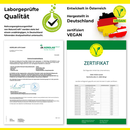 Vegan Kids All-in-One Tropfen - Vitamin B12+B2+B6+B9 Folsäure + Zink + Eisen + Selen + Natrium + Kalium + Jod - Komplex mit natürlichem Tropical Fruchtgeschmack (20ml = max. 4 Monats-Vorrat)